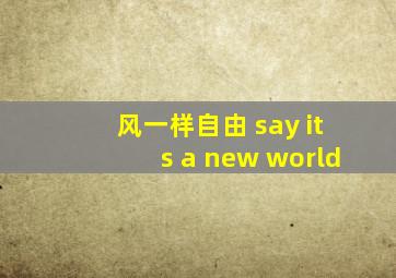 风一样自由 say its a new world